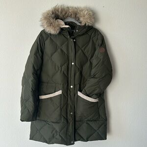 LAUREN RALPH LAUREN quilted down winter snow jacket hunter green padded